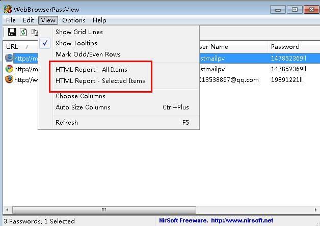 密码查看,浏览器密码查看,WebBrowserPassView.